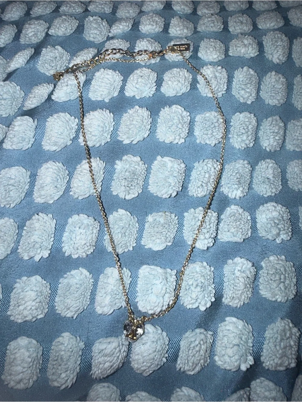 kate spade Gold-Tone Necklace with Clear Crystal Pendant